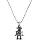 Load image into Gallery viewer, Play despacito.  Minimalist necklace featuring delicately designed robot pendants. Elevate your style with our necklace, perfect for daily wear and layering. Crafted from high-quality titanium and available in silver color.   Material: Titanium. 60+5cm in length.  | waterproof, no-tarnishing, hypoallergenic |
