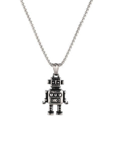 Play despacito.  Minimalist necklace featuring delicately designed robot pendants. Elevate your style with our necklace, perfect for daily wear and layering. Crafted from high-quality titanium and available in silver color.   Material: Titanium. 60+5cm in length.  | waterproof, no-tarnishing, hypoallergenic |